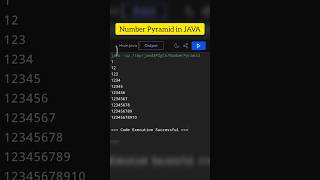 NumberPyramid in #Java | #Shorts
