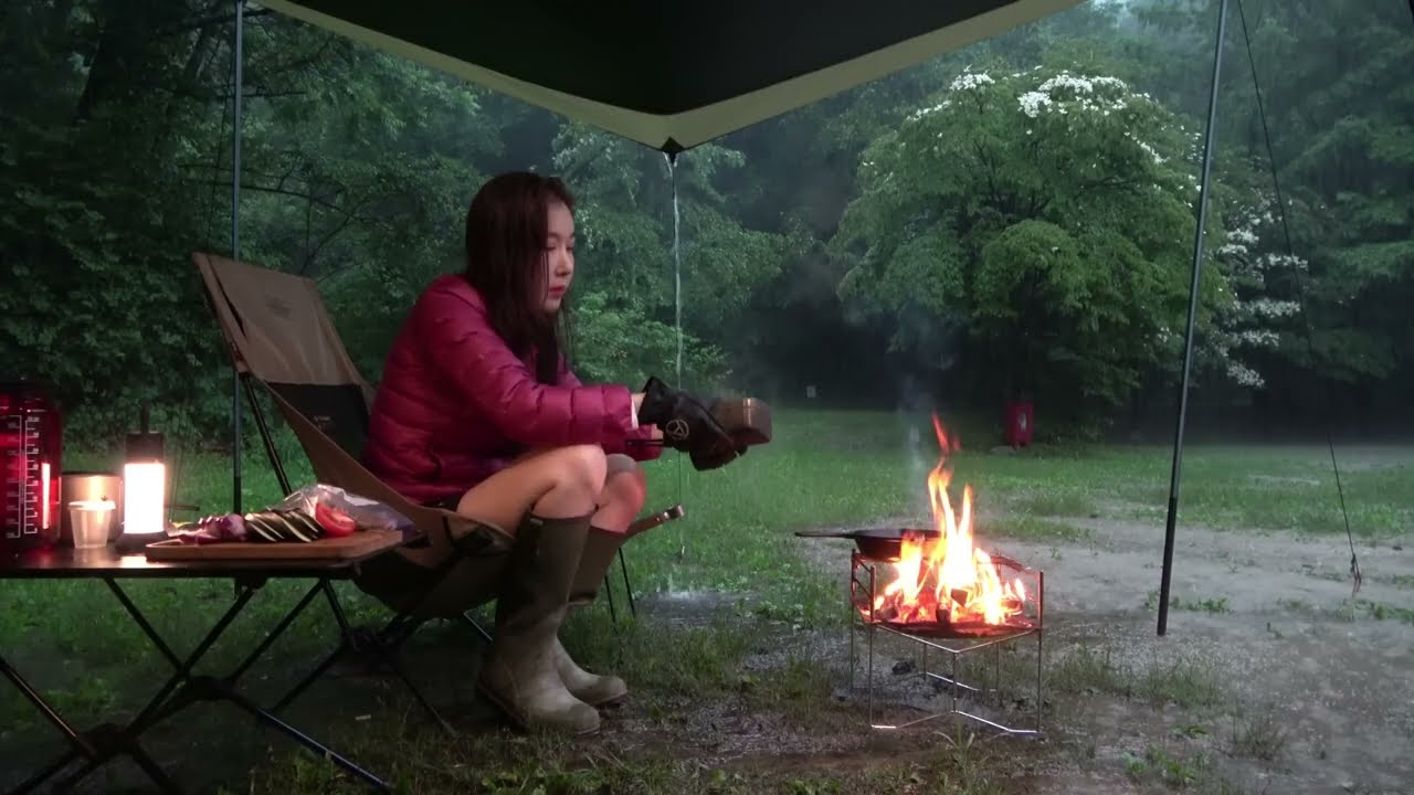 Camping in the rain - Calm Vibes and Soothing Rain Sounds p21 - YouTube