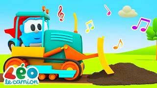 La сhanson du bulldozer. Au travail vers le chantier avec Léo le camion