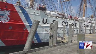 Eagle, "America's Tall Ship," docks in Newport