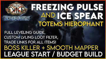 Freezing Pulse / Ice Spear Totems Hierophant League Starter 3.15 Full Leveling Guide + Loot Filter!