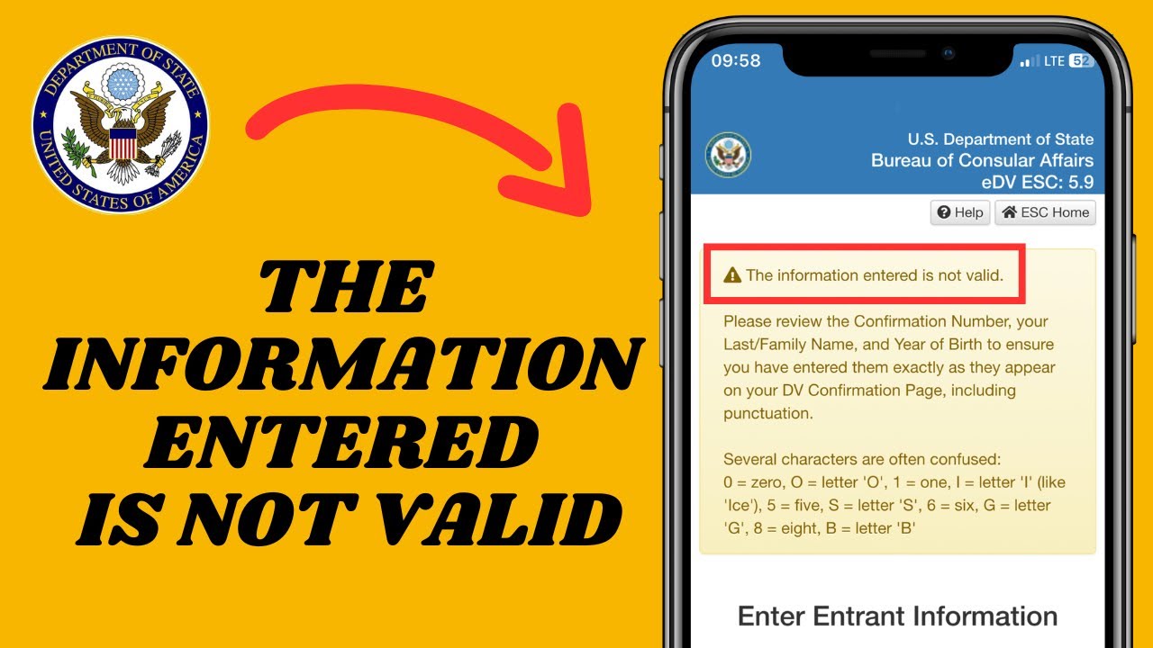 Fix Information Entered Is Not Valid For Dv Lottery 2025