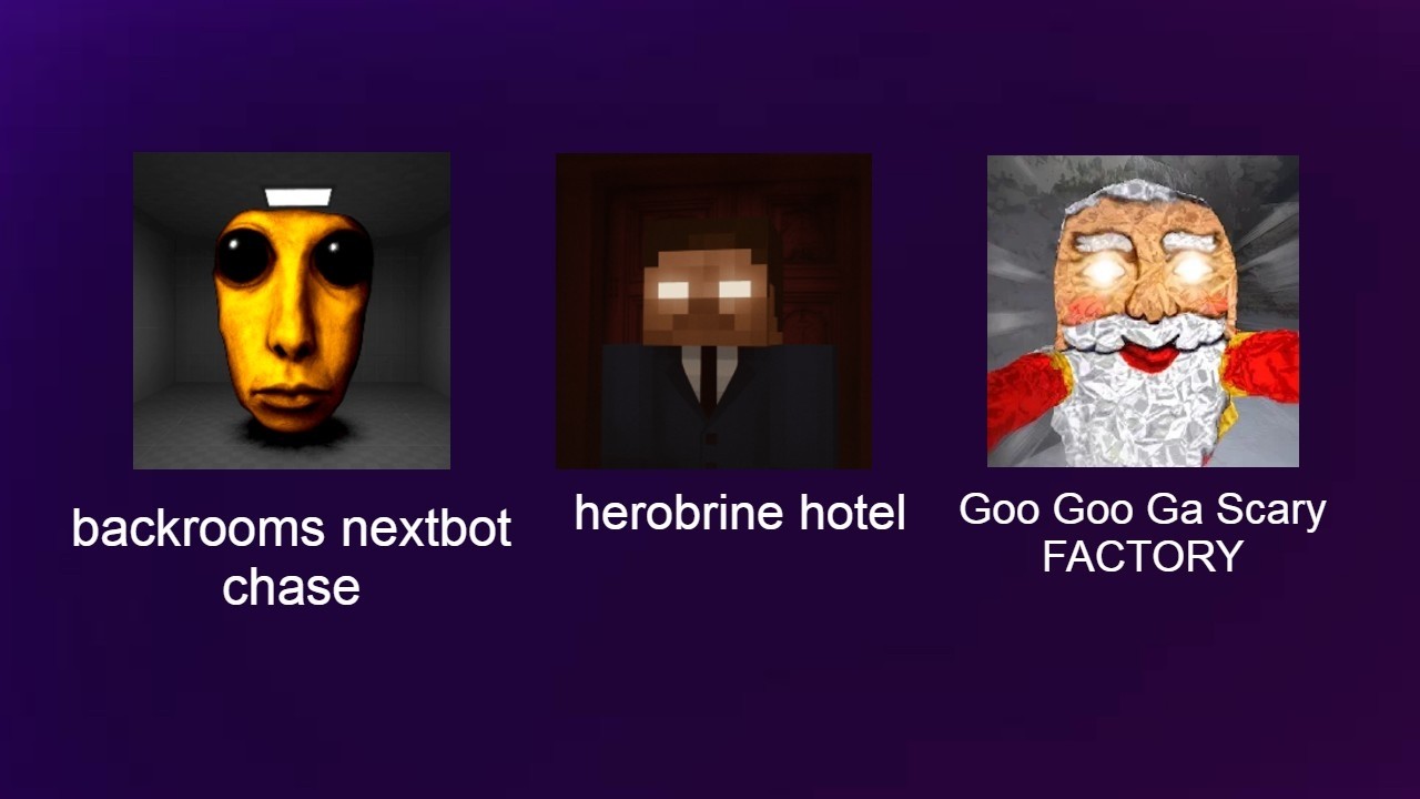 Goo goo Gaga scary Factory, Herbine The Hotel, Backrooms Nextbot Chase