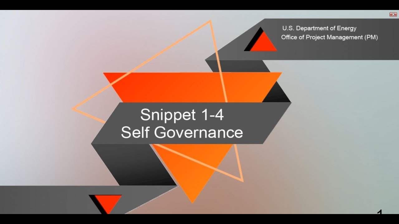 EVMS Training Snippet 1-4: Self Governance - YouTube