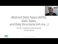 ADTs, Data Types & Structures Overview