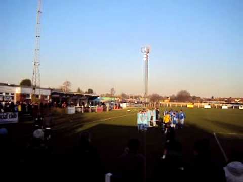 Wealdstone v Barrow FA Trophy 2nd Round Jan 14th 2012 - Teams come onto pitch