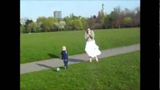 Mom Kicks Ball Hard Into Sons Face