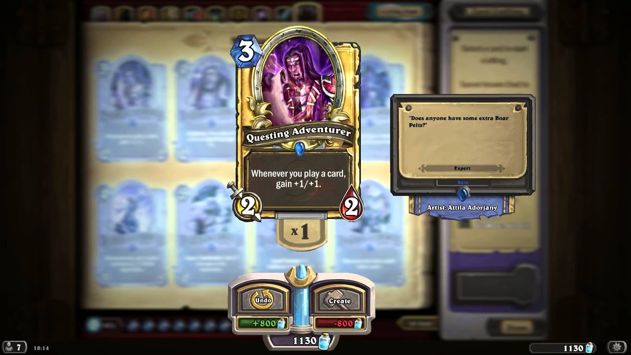 Questing Adventurer HD Hearthstone Golden Card Spotlight