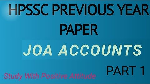 HPSSC Joa Account Previous year papers ll JOA Papers #joa_accounts