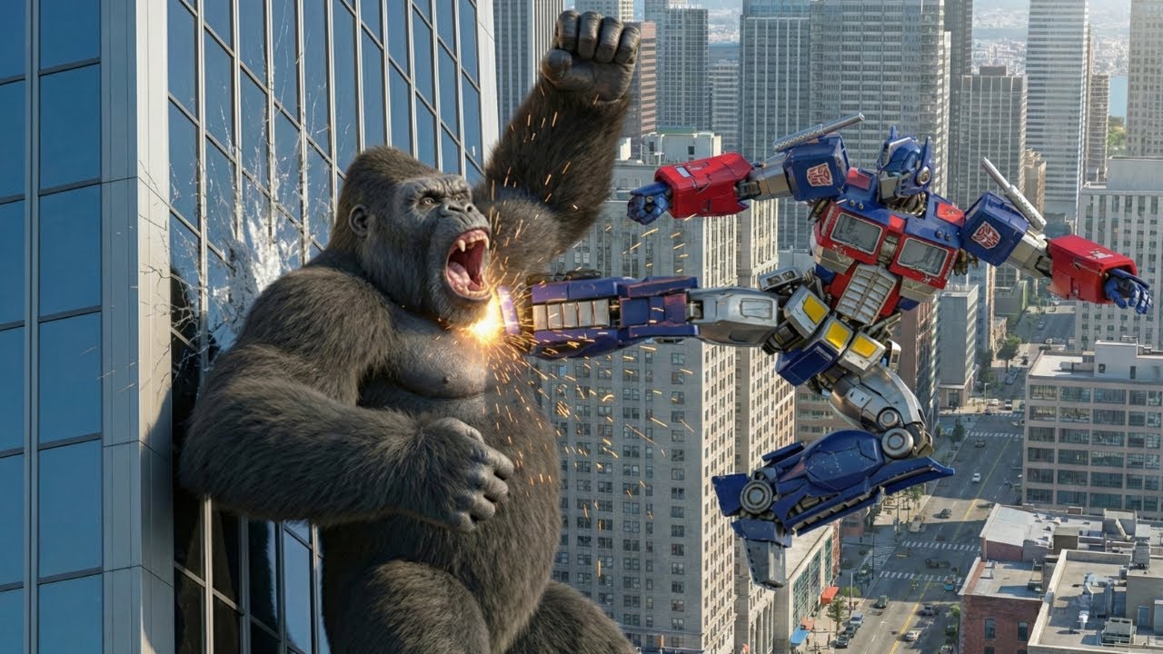 METAL MEETS FURY: Optimus Prime vs. King Kong | Epic Titan Battle Full Fight