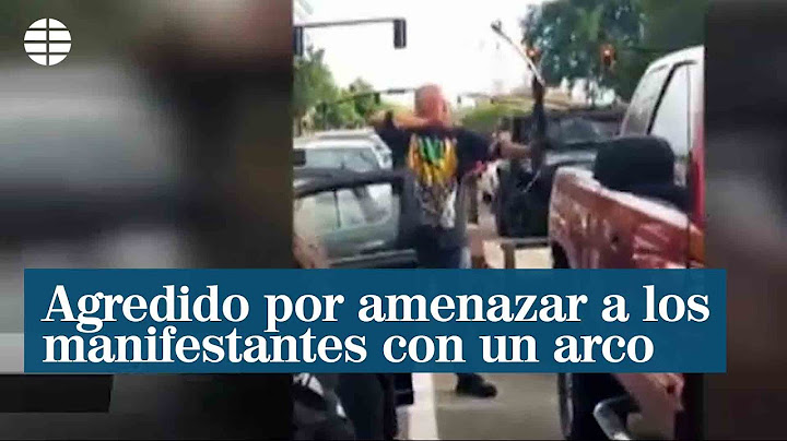 Un hombre recibe una brutal paliza tras amenazar a un grupo de manifestantes con un arco
