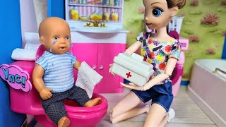 24 HOURS IN THE TOILET EATING ONLY SWEETS🤣🤣 Katya and Max the funny family barbie dolls collection