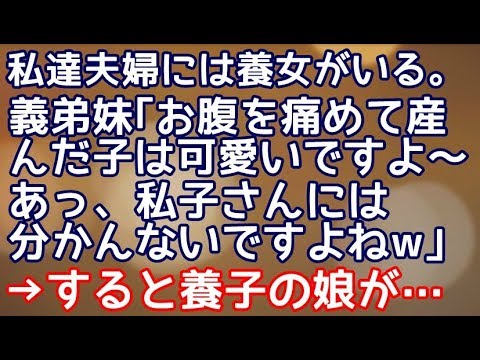【スカッとする話】義弟嫁「お腹を痛めて産んだ子はほんとかわいいですよ～あっ、ごめんなさい！私子さんにはわかんないですよねｗすみませんｗ」 → すると、養子の娘が一言…【スカッと便り】