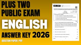 Plus Two English Public Exam Question Paper & Answer Key 2026