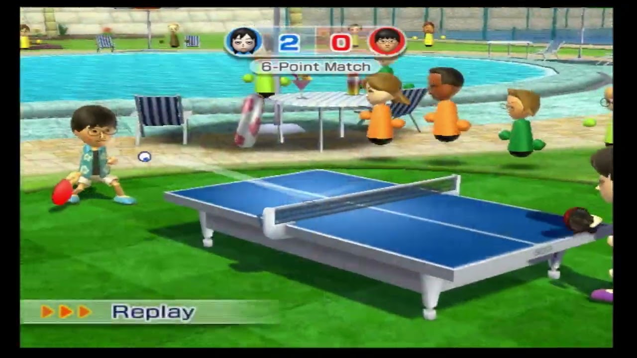 Wii Sports Resort - Table Tennis Hubert vs. Ren (Skill level 2500)