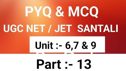 UGC NET/JET SANTALI || PYQ & MCQ #ugcnetsantali 
