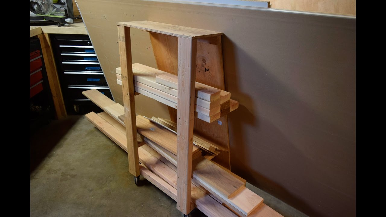 Homemade small lumber rack on wheels. - YouTube