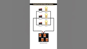 Parallel circuit with 3 bulbs and 3 switches #electrical #electric #electronic #shorts #diy #battery