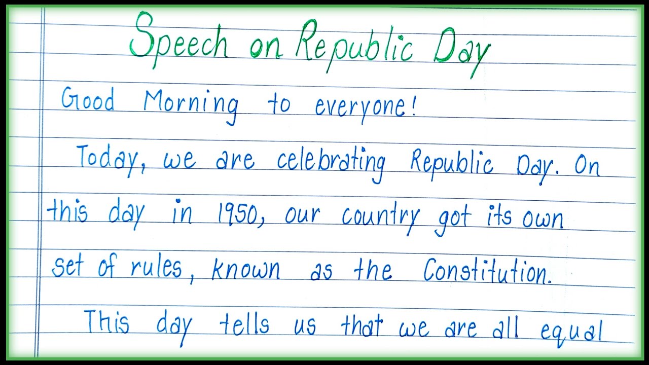 Speech on Republic Day in English| Short Speech on Republic Day| Republic Day Short Speech|
