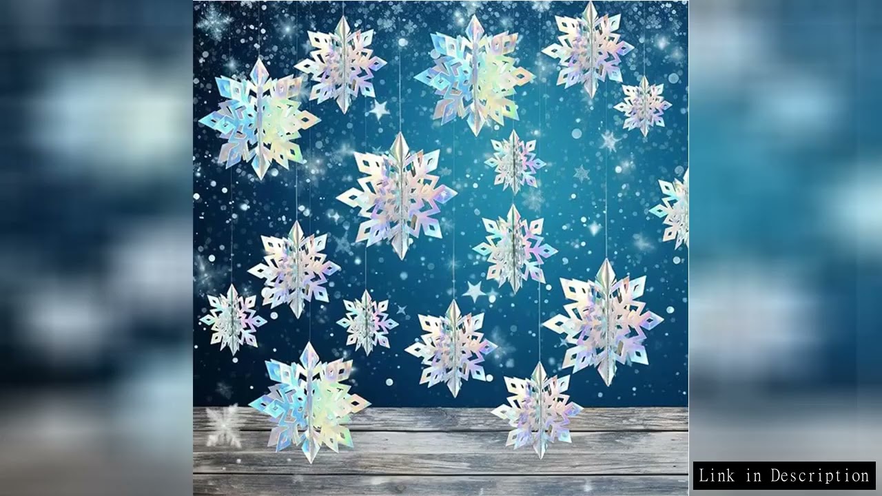 6Pcs 3D Paper Christmas Decoration Snowflake Hanging Xmas Tree Pendant Ornaments for New Year Home D