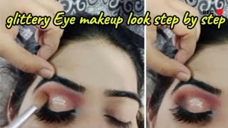 5 MINUTE Glitter Eye Makeup Tutorial | Prom Eye Makeup|| pink glittere eye Makeup||