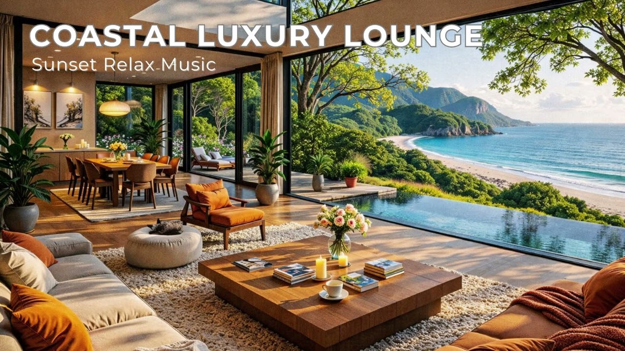 Coastal Luxury Lounge 🌅 Ocean View Sunset Chill Mix | Relaxing Seaside Vibes