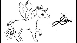 🐴 Pferd, Einhorn, Pegasus schnell zeichnen lernen 🦄 How to draw an unicorn for children 🐎 girls