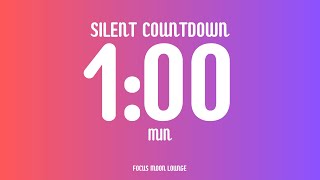 1 Minute Silent Countdown 💟 | Purple & Orange Ombre