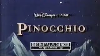 Pinocchio Re-Release Commercials 1992