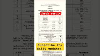 jkssb result for various posts #jkssb #govtjobs #jkssbresult #jkssbshorts #jkssbfeed #shorts