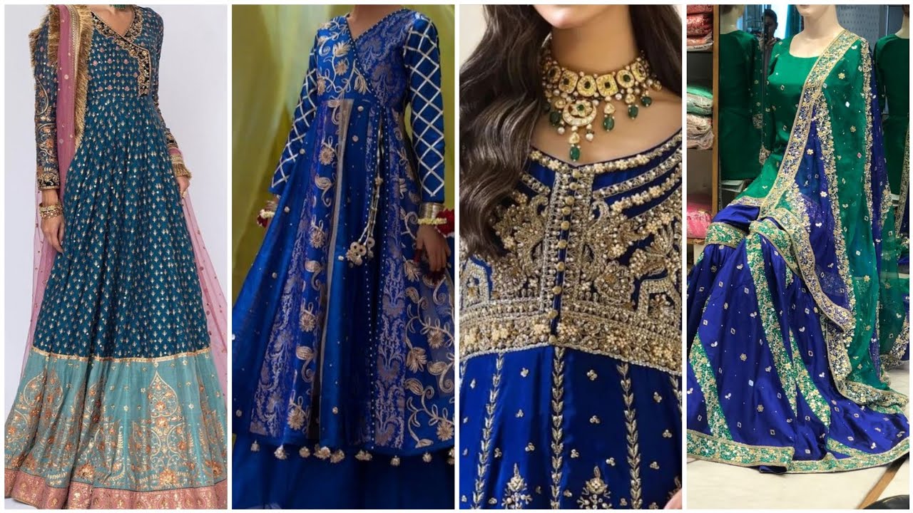 Royal blue dresses ideas/Blue party wear dresses design ideas/Latest party wear dresses ideas 2025
