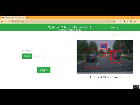 Night Vehicle Detection Flask App in Python Projects