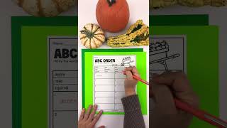 Fall words ABC order pages for kids #kidslearning #fall #alphabeticalorder