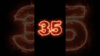 Celebrity 35 Second Countdown Timer with  Beep sound and Alarm Digital Clock Green Fire Flame glowing number. Profile