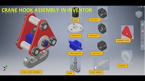 Crane Hook Assembly in Autodesk Inventor || Autodesk Inventor 3d Assembly || Inventor drawings 3d
