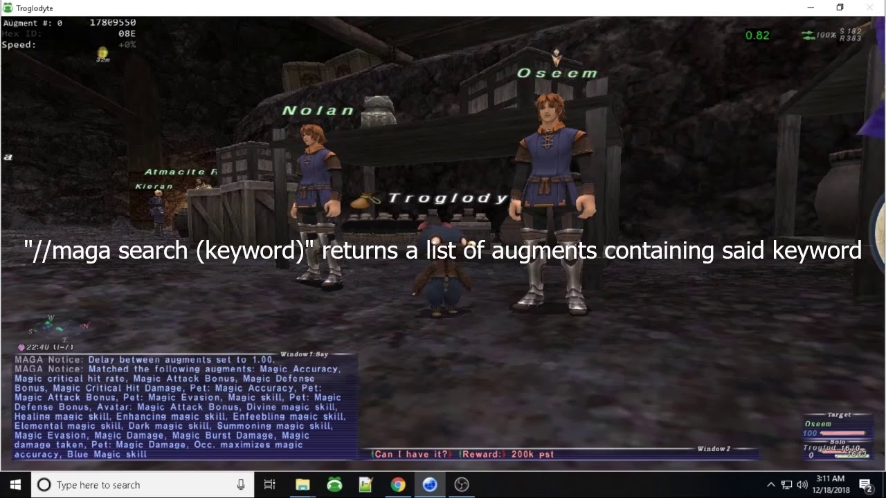 FFXI Addon: Oseem Augmenting Fast; MAGA (Make Augments Great Again)