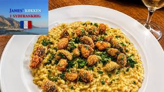 Safranrisotto med sprøde muslinger - det kan anbefales!