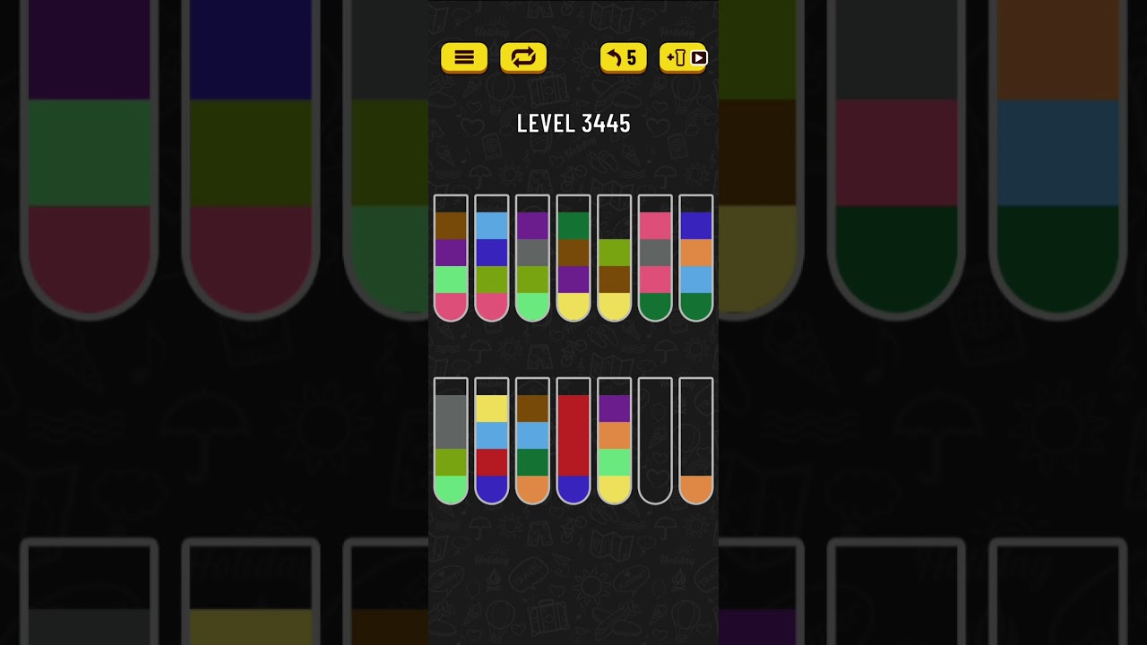 water sort puzzle level 3445 - YouTube