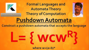 Pushdown Automata Ex-6 |Design PDA for L={wcw^R | w=(a+b)*}| Palindrome Strings |FLAT in Telugu |TOC