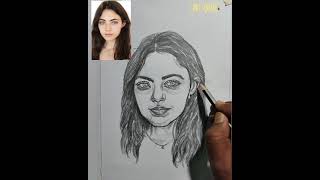 Model Amelia Zadro portrait Drawing with Andrew Loomis method #Drawing #painting #sketch