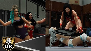 WWE 2K20 NXT UK AMALE DESTROYS DANI LUNA & XIA BROOKSIDE IN THE BACKSTAGE