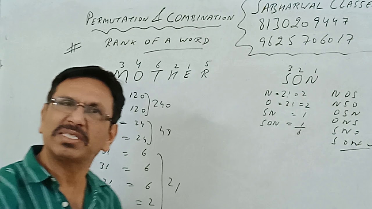 Rank of a word in Permutations and Combinations YouTube