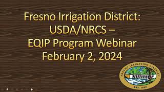 FID USDA NRCS EQIP-WaterSMART Webinar
