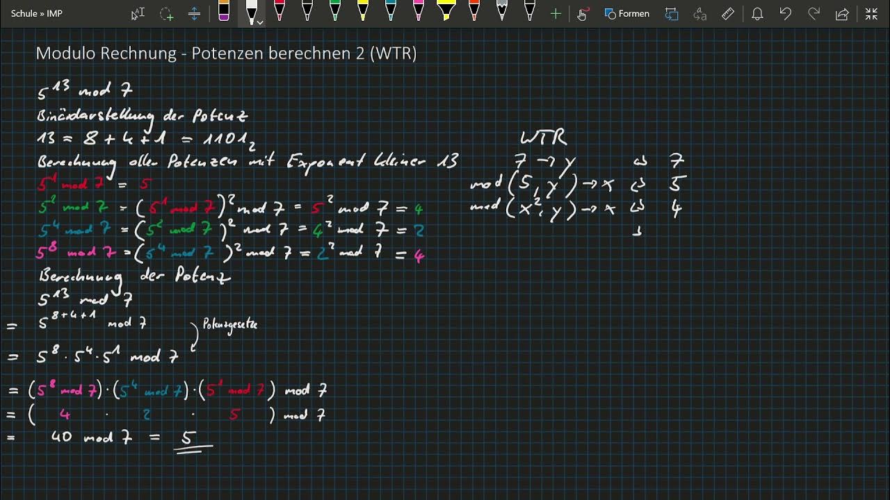 Modulo Rechnung - Potenzen mit WTR (TI-30X Plus Multiview) berechnen ...
