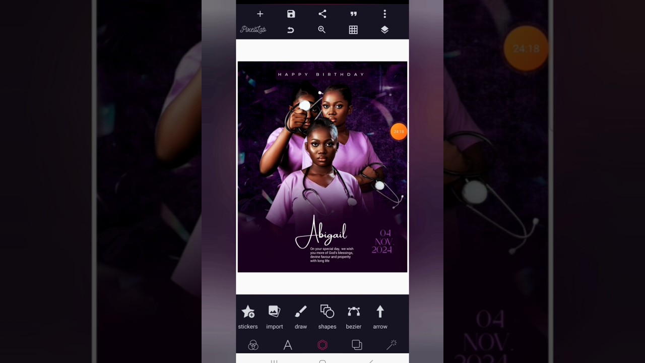 Birthday flyer design on Pixellab #pixellabtutorial