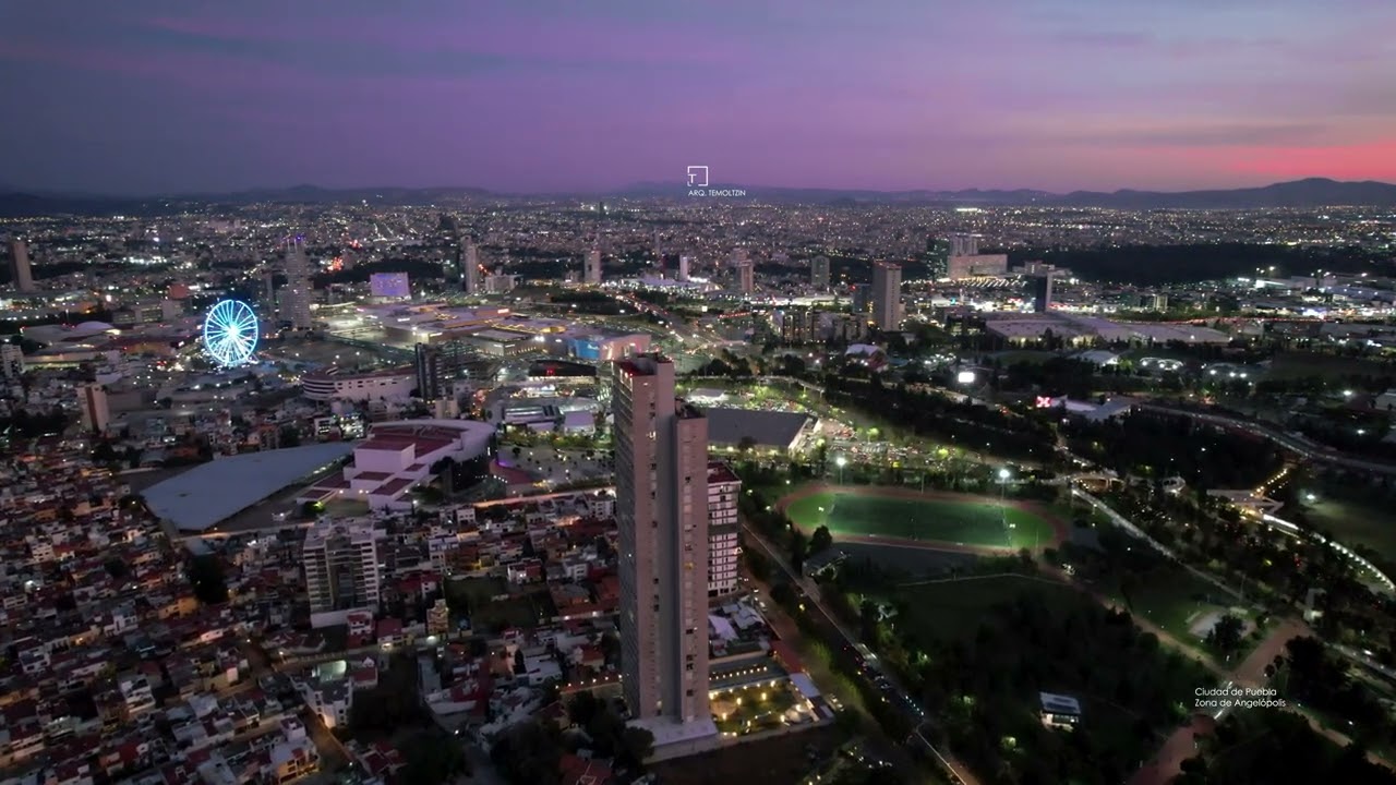 PUEBLA DRONE ATARDECER ZONA DE ANGELÓPOLIS