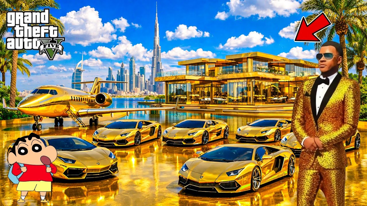 Franklin & Shinchan OPEN BILLIONAIRE CAR Showroom In GTA5 royalgamerzm-1
