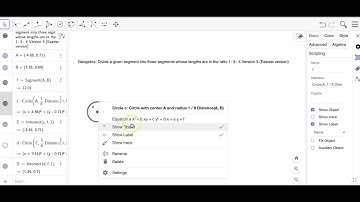 Geogebra: Divide a given segment into three segments in the ratio 1:3:4 (Easy Version)