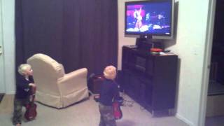 two year old twins jamming to Avett Brothers.3gp