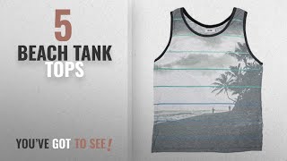 Top 10 Beach Tank Tops [Winter 2018 ]: Univibe Men's Alvarado Sublimated Palm Island Print Tank Top